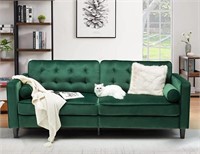 Esright 84.2" Green Velvet Couch Mid Century Mode