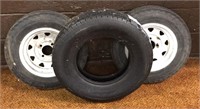 (2) 12in Wheels & 13in New Tire