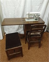 Domestic Sewing Machine Table Bench & Chair