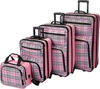 Rockland Fashion Softside Upright Luggage Set, Pi