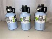 LOT OF 3 CRAFT GROWLER 64OZ TUMBLERS COLD 48 HRS
