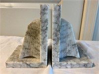 PAIR OF MARBLE BOOK ENDS