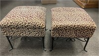 Two Cheetah Print Stools w/Storage