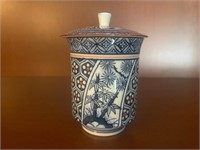 Small Porcelain Asian Cup with Lid