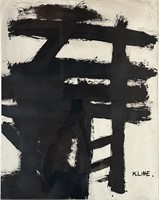 FRANZ KLINE (1910-1962) OIL ON PAPER ABSTRACT