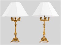 Napoleon III Bronze 5 Light Candelabra Lamp, 2