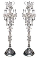 Baccarat Style Baroque Revival Crystal Torchieres,