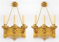 Neoclassical Caldwell Manner Brass Sconce, 2
