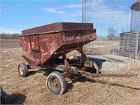 Gaines 1904 Emco on Huskee gear Gravity wagon