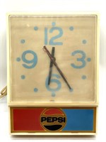 Vintage Pepsi Wall Clock 12” x 16.75” (works)