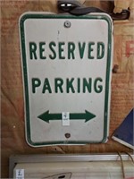 Reserved parking sign 12in.x 18in.metal