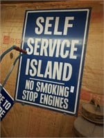 Metal Self Service Island Sign 24in x 36in