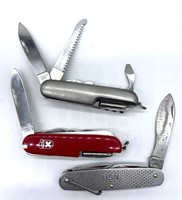 (3) Multi-Tool Pocket Knives : USN Camillus 1993