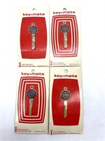 (4) Vintage NOS Chevrolet Key-Mate Keys for 1967