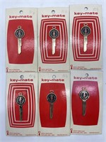(6) Vintage NOS Oldsmobile Key-Mate Keys for 1969