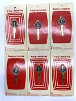 (6) Vintage NOS Oldsmobile Key-Mate Keys for 1968