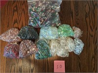 Assorted glass beads. Various colors and shapes