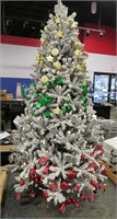 7.5' Flocked Christmas Tree w/Ornaments