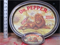 Vintage Dr. Pepper Trays 14x11 & 4x6