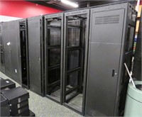(7) Network Server Racks w/Pallet of Doors, Panels