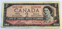 1954 Canada $2 Bill