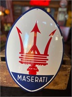20 x 14” Porcelain Maserati Sign