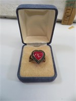 925 Silver Heart Ring Size 7.5