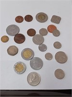 Lot of Foriegn Coins, Wheat Penny and More
