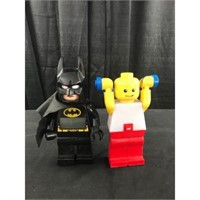 Two 10" Lego Characters Batman Clock/lantern