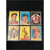6 Different 1958 Topps Baseball Stars