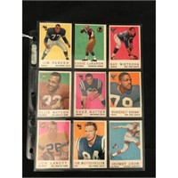 9 Different 1959 Topps Football Cards