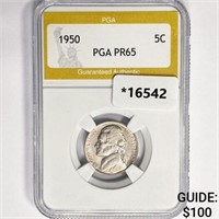 1950 Jefferson Nickel PGA PR65