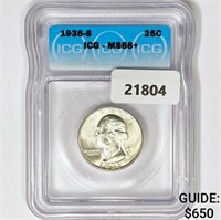 1936-S Washington Silver Quarter ICG MS66+