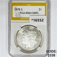 1878-S Morgan Silver Dollar PGA MS64 DMPL