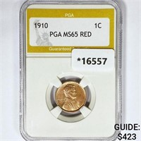 1910 Wheat Cent PGA MS65 RED