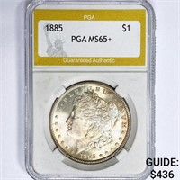 1885 Morgan Silver Dollar PGA MS65+