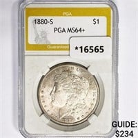 1880-S Morgan Silver Dollar PGA MS64+