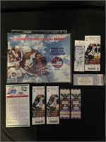 1989 Jets Calendar, 92 Magnet & MB Moose stubs