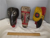 Native Carved Wood Decorative Wall Masks