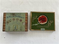 M Melachrino & Co & Lucky Strike Cigarettes Tins