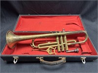 Vintage trumpet in case
