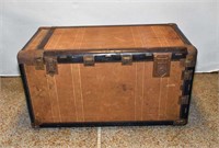STEAMER TRUNK - Hartman. Canvas and leather cover