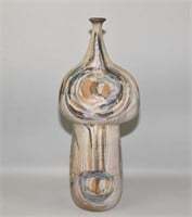 PICASSO STYLE ART VASE. 17.5"H.