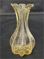 Imperial Yellow Beaded Glass Bud vase