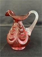 Fenton Melon Cranberry Pitcher/Vase