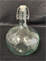 Vtg Glass Bottle With Stirrup Cap