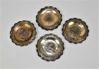 SET OF FOUR SOUTHEAST ASIAN SILVERPLATED LOBED SMA
