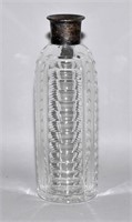 GERMAN SILVER MOUNTED COLORLESS CUT GLASS CYLINDRI