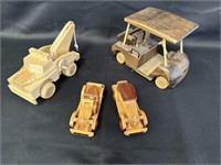4 Wooden Cars