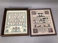 Framed Cross Stitch Samplers